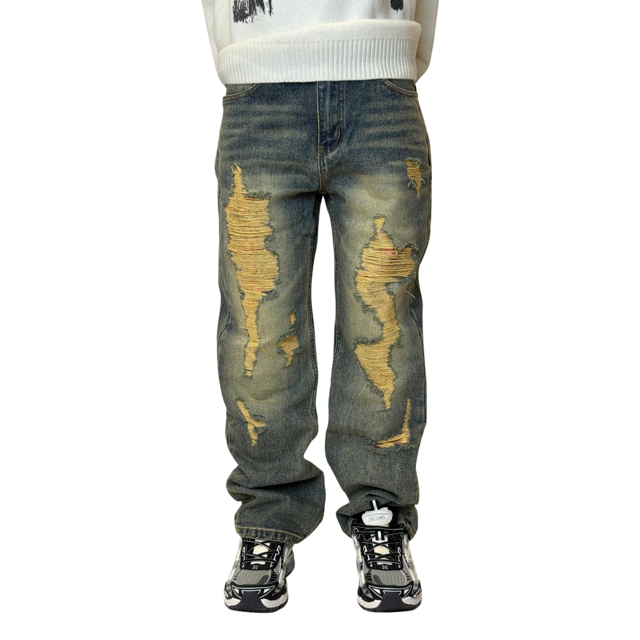 بنطلون جينز تقطيع